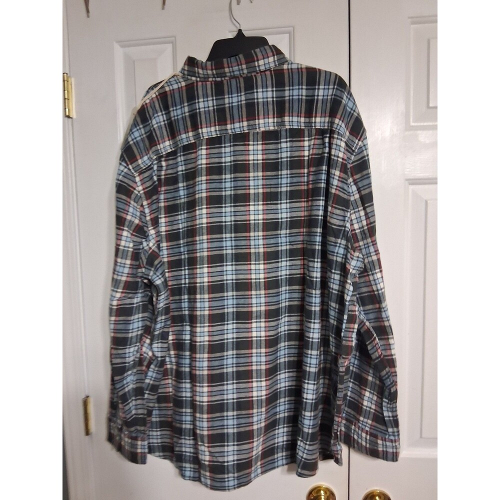 NWT Men's Mutual Weave Blue/Black Plaid Flannel Shirt Size 4XL - Picture 8 of 9